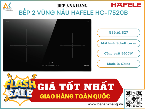 Bếp từ 2 vùng nấu Hafele HC-I7520B 536.61.827